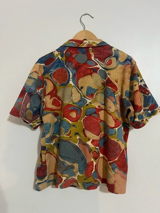 Drole De Monsieur Multicolor Abstract Print Short-Sleeve Shirt Medium - Picture 3 of 7